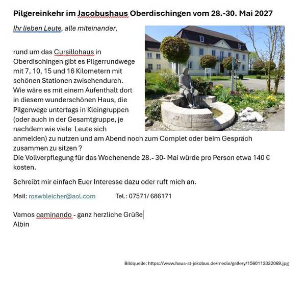 Quelle: Jakobushaus Oberdischingen, Jakobushaus Oberdischingen